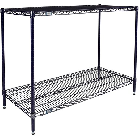 Nexel 2 Shelf, Nexelon Blue Wire Shelving Unit, Starter, 48inW x 21inD x 34inH B3151620